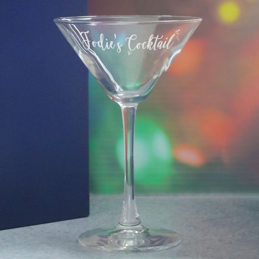Engraved Enoteca Martini Cocktail Glass with Name's Cocktail Design, Personalise with Any Name Image 4