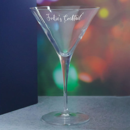 Engraved Allegro Martini Cocktail Glass with Name's Cocktail Design, Personalise with Any Name Image 4