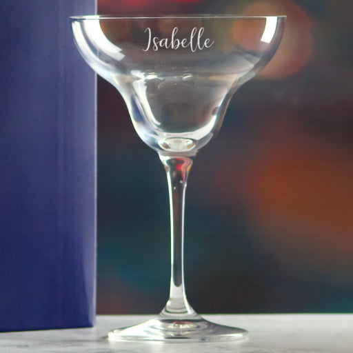 Engraved Crystal Infinity Margarita Cocktail Glass with Script Name, Personalise with Any Name Image 4