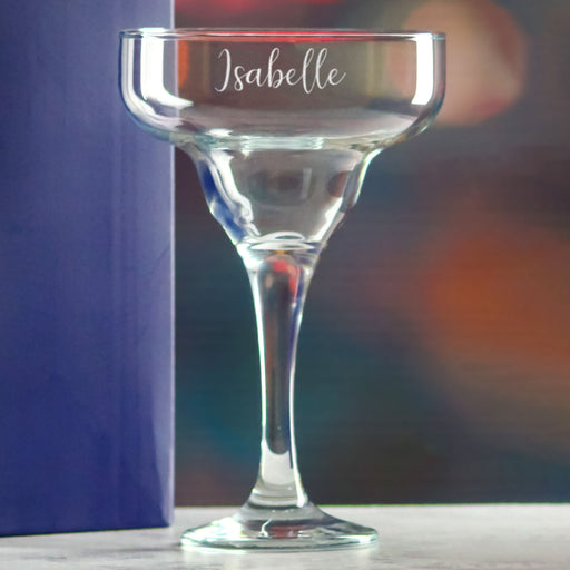 Engraved 295ml Margarita Cocktail Glass with Script Name, Personalise with Any Name Image 4