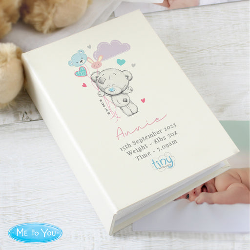 Personalised Tiny Tatty Teddy Pink Baby Girl Photo Album with Sleeves