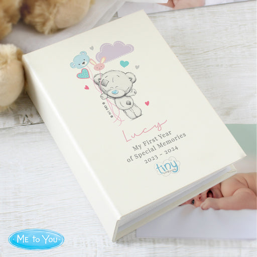 Personalised Tiny Tatty Teddy Pink Baby Girl Photo Album with Sleeves