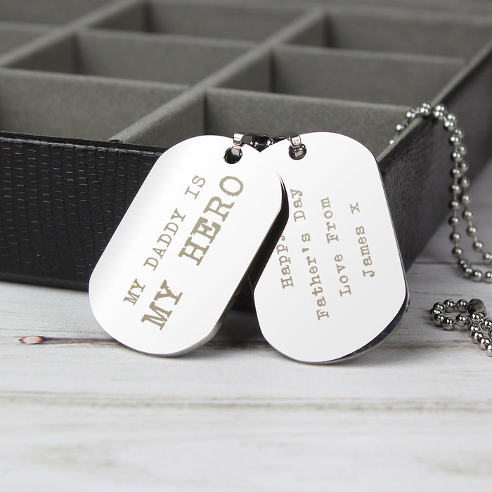 Personalised Worlds Best Steel Double Dog Tag Necklace