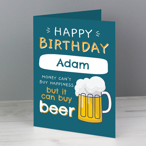 Personalised Happy Birthday Beer Card - Free UK Delivery 