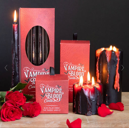 Set of 8 Vampire Blood Taper Candles | Vampire Themed Gift Home Decor