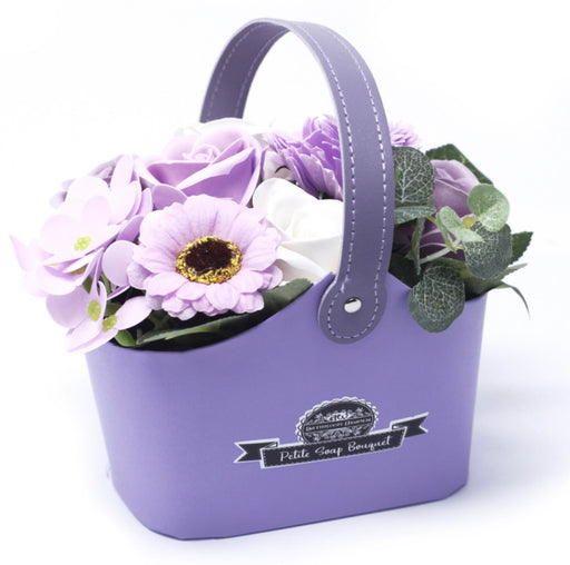 Soap Flower Bouquet Petite Basket - Soft Lavender