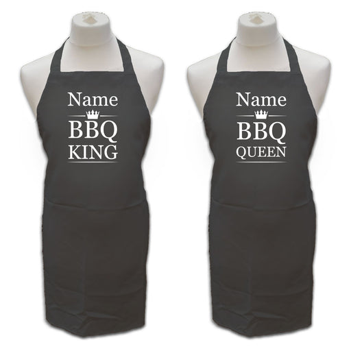 Personalised Black Apron with Name - BBQ King/Queen Image 2