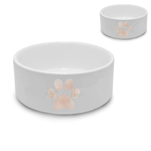 Personalised Cat Bowl with Paw Print Design Image 1