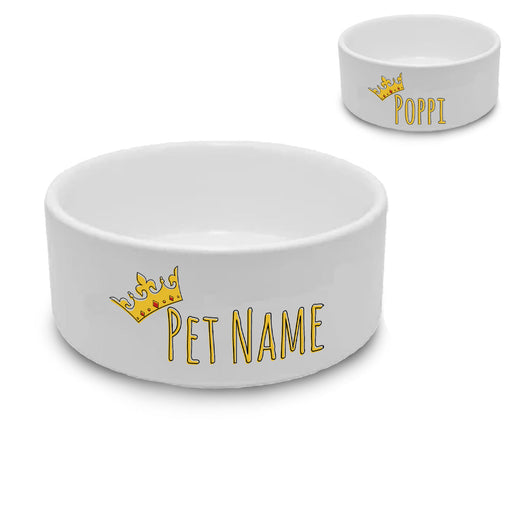 Personalised Small Pet Bowl with Crown Design Image 1