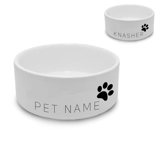 Personalised Small Pet Bowl with Name and Paw Print Image 1