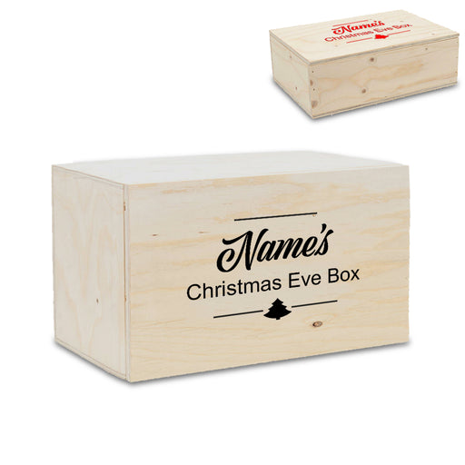 Wooden Christmas Eve Box with Tree Design Image 2