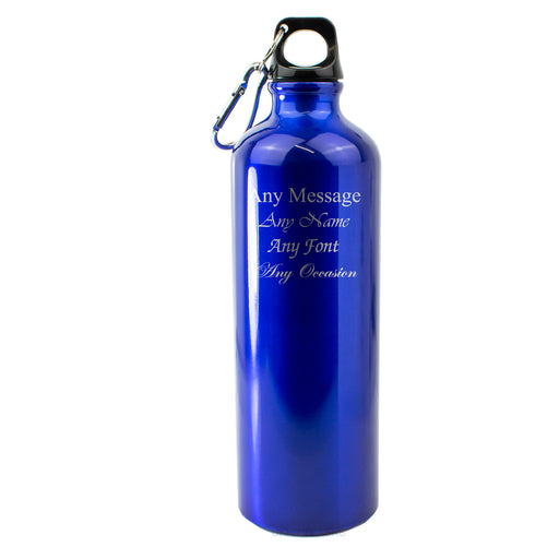 Engraved Blue Sports Bottle with any message Image 1