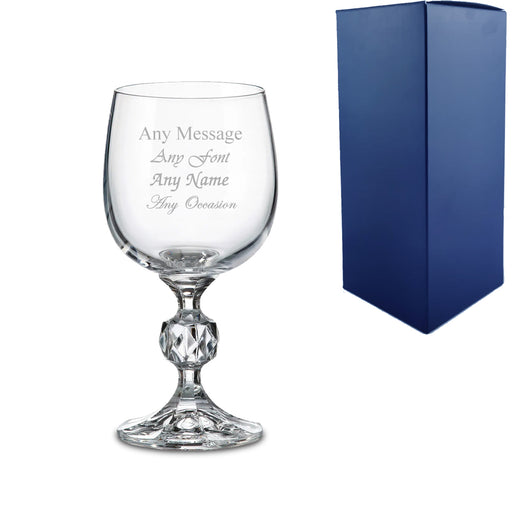 Engraved 190ml Claudia Crystalite Wine Glass With Gift Box Image 1