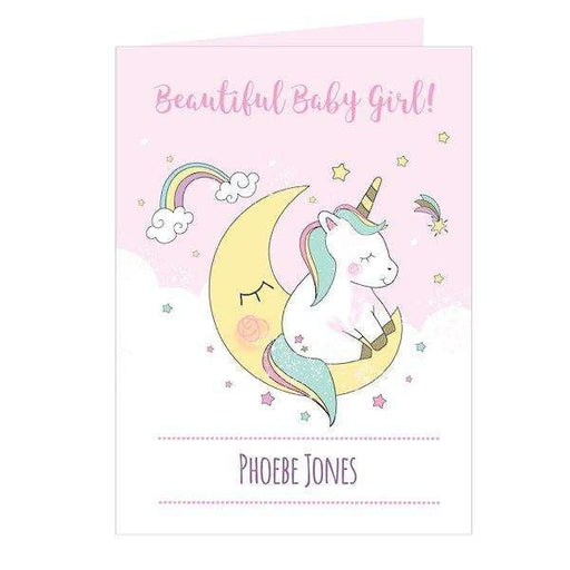 Personalised Baby Unicorn Card - Myhappymoments.co.uk