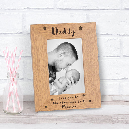Personalised Daddy Love You To The Stars And Back Photo Frame - Myhappymoments.co.uk