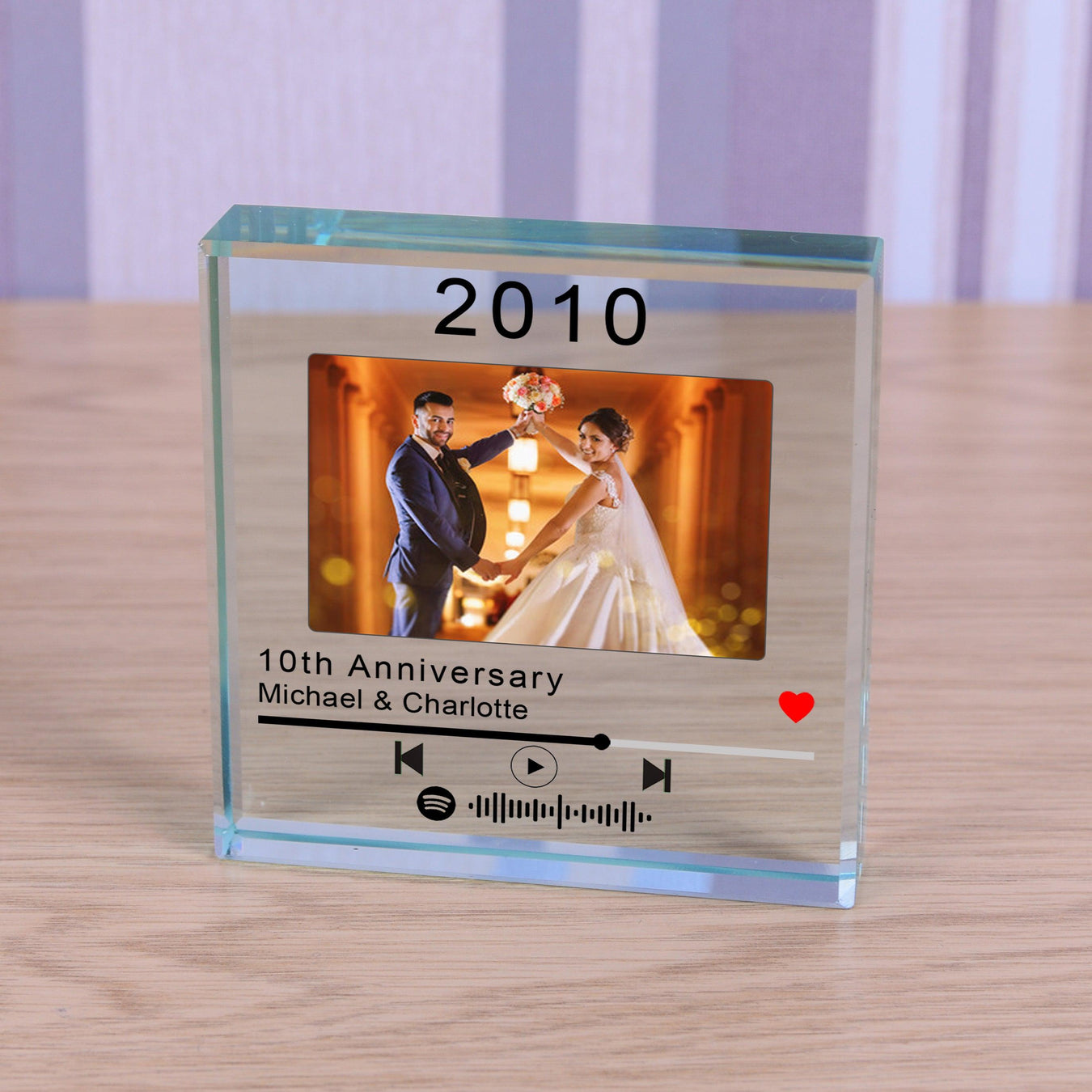 Personalised Crystal Glass Block Tokens | Birthday | Wedding | Anniversary 