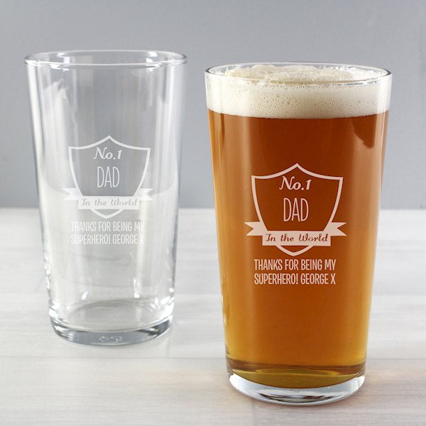 Personalised Fathers Day Glass