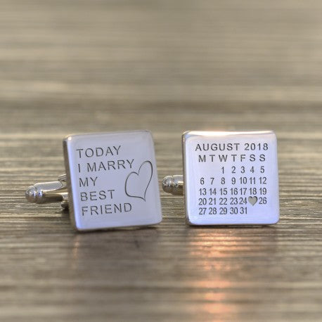 Personalised Engraved Wedding Cufflinks