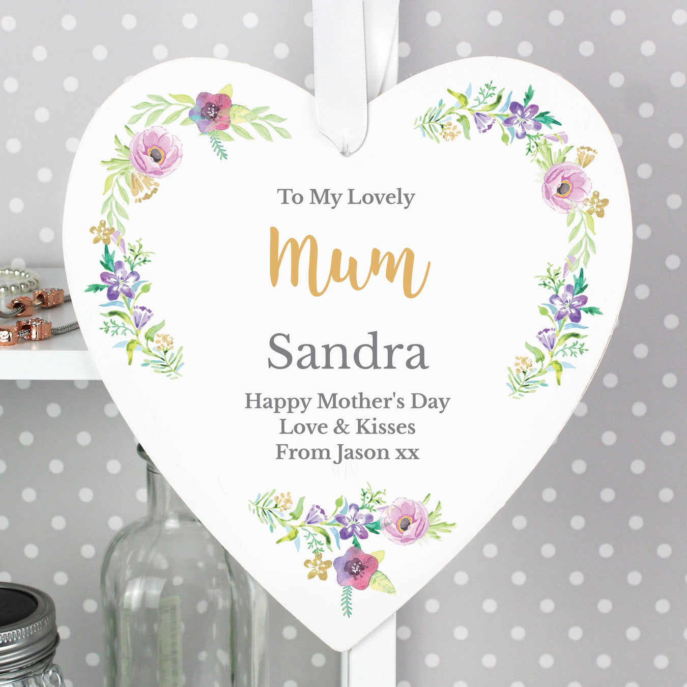 Personalised Hanging Heart Decoration 