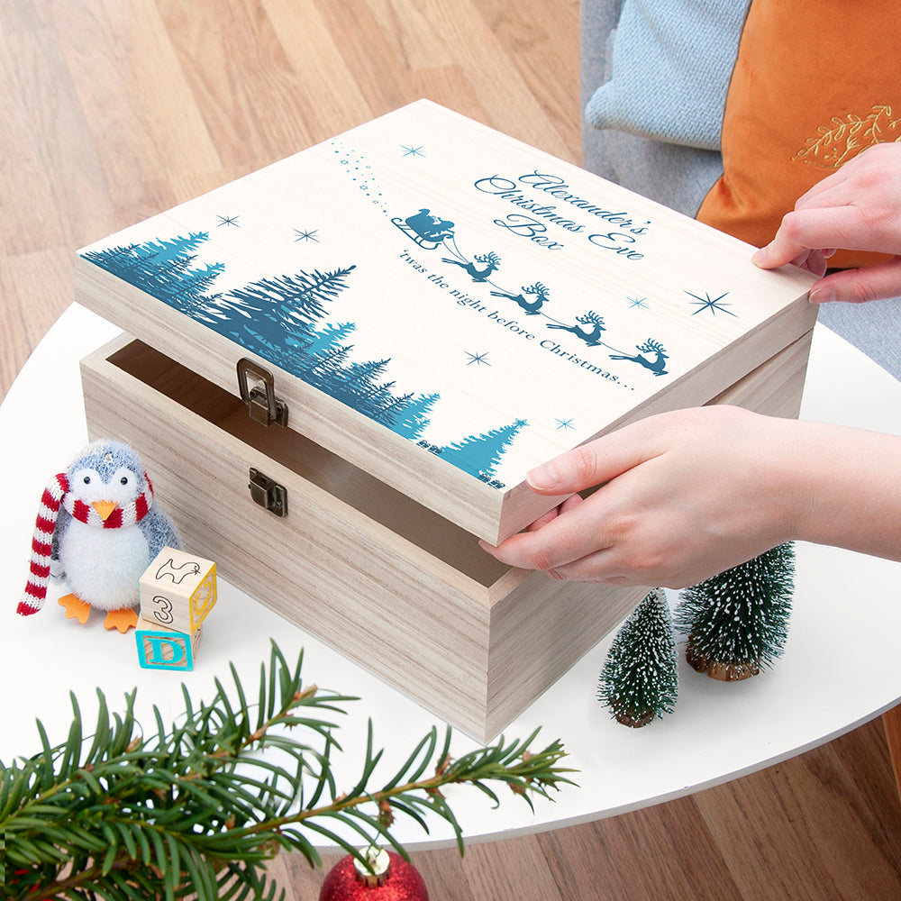 Personalised Wooden Christmas Eve Boxes | For Teenagers | Toddlers UK