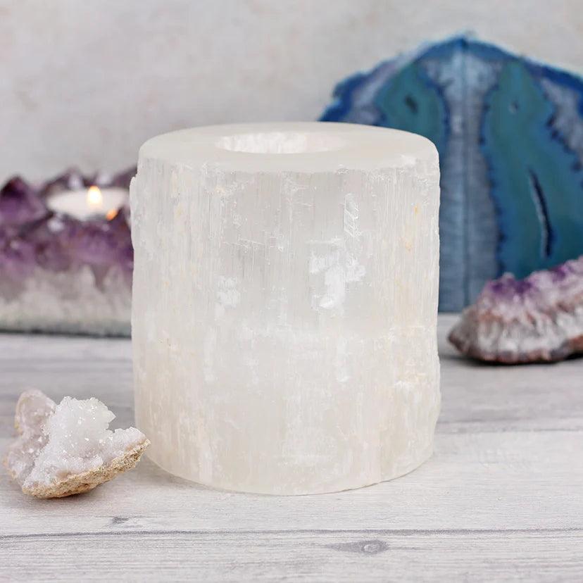 Selenite Tealight Candle Holders