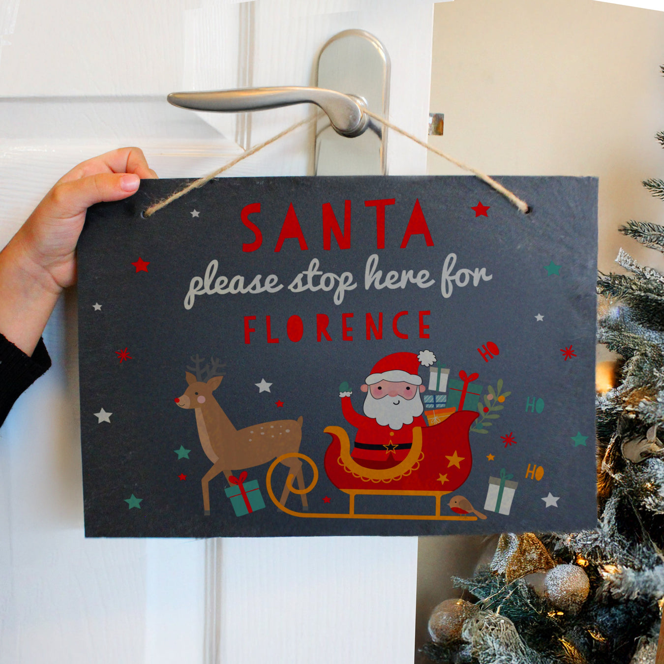 Personalised Santa Stop Here Sign