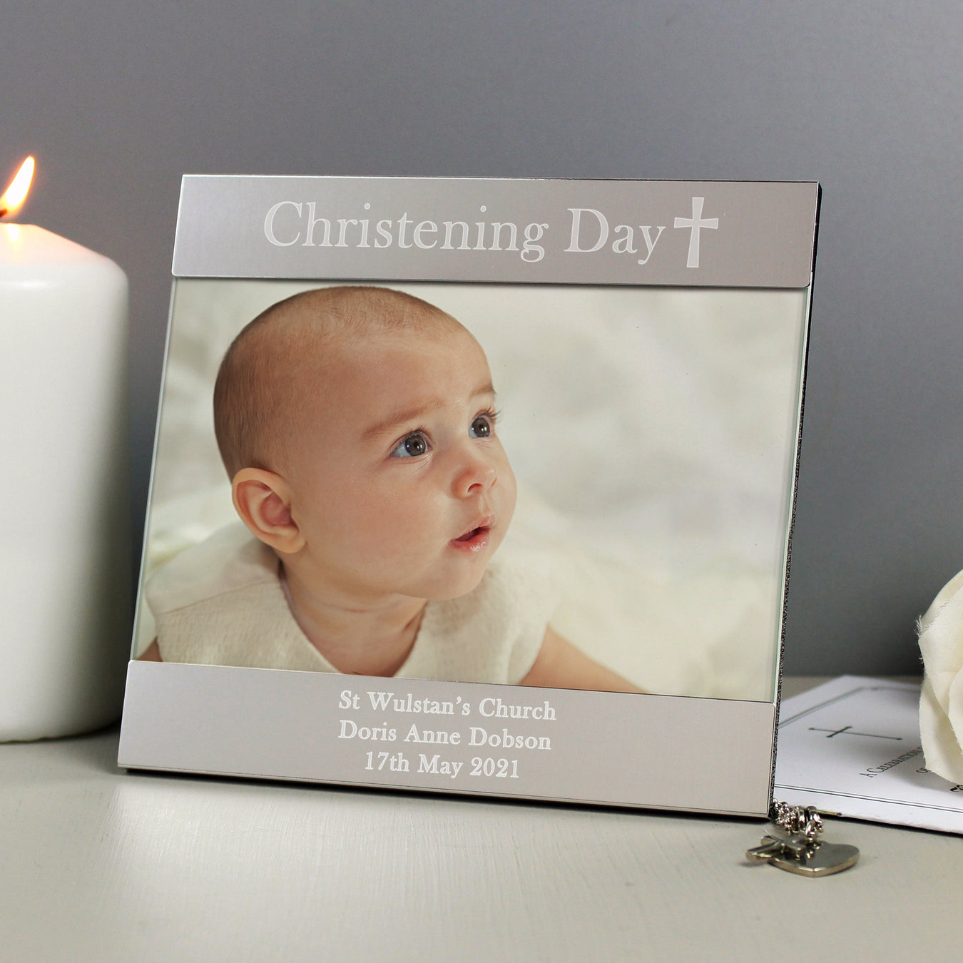 Personalised Photo Frame For Christening | Engraved
