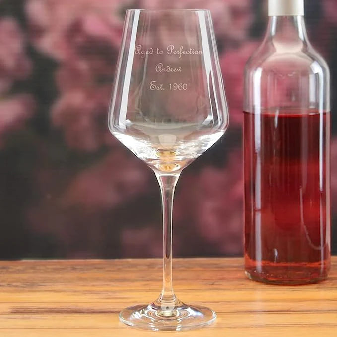 Engraved Infinity Wine Glass