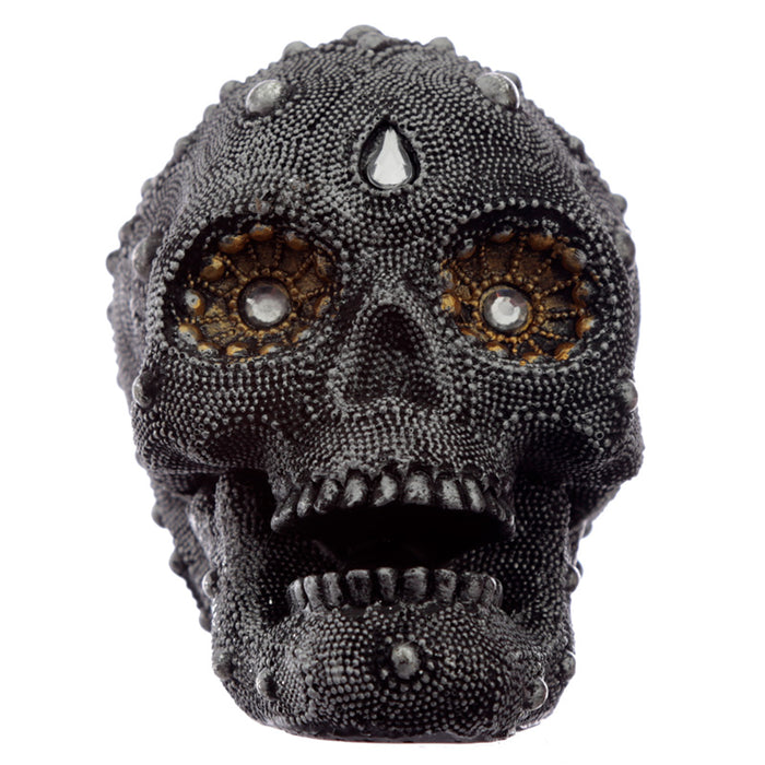Silver Beaded Skull Head Ornament