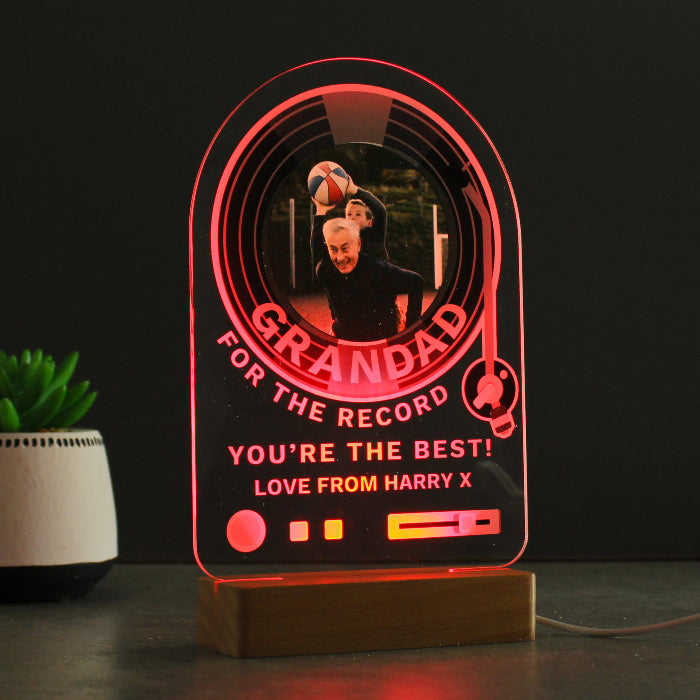Personalised For The Record You’re The Best Photo Upload LED Light