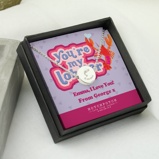 Personalised Youre My Lobster Silver Tone Necklace and Box