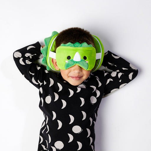 Relaxeazzz Plush Dinosaur Travel Pillow & Eye Mask Set