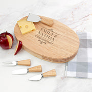 Personalised Couples Oval Cheese Board Set - Gift For Couples