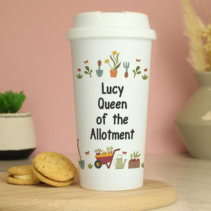Personalised Gardening Design Travel Mug