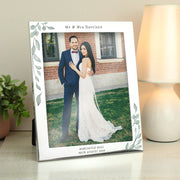 Personalised Botanical Wedding Silver Photo Frame - 10x8