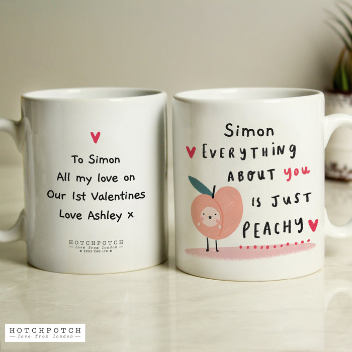 Personalised Everything About You Is Just Peachy Mug