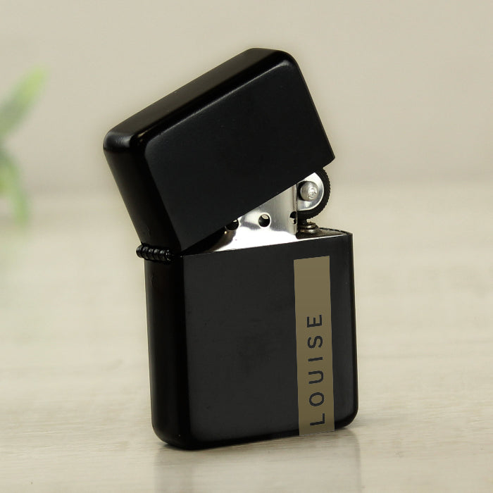 Personalised Black Lighter With Name 