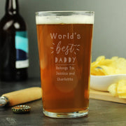 Personalised World's Best Daddy Pint Glass