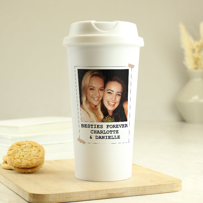 Photo Upload & Text Travel Mug