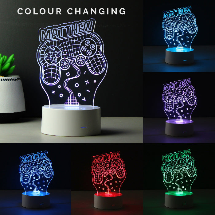 Personalised Name Gaming LED Colour Changing Light