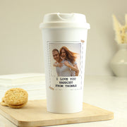 Photo Upload & Text Travel Mug