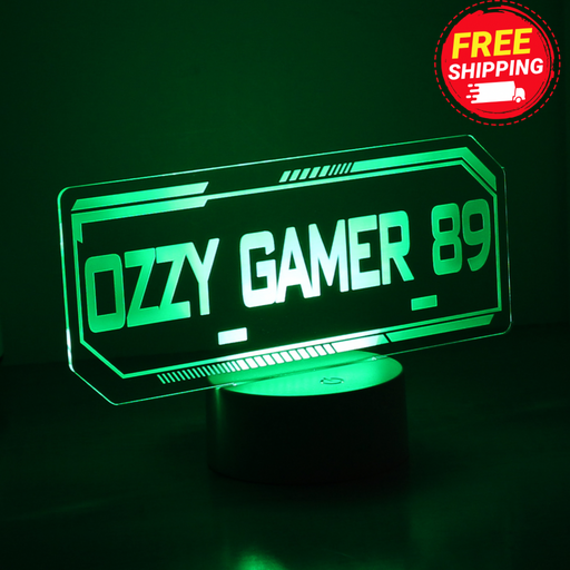 Personalised Gamer Tag LED Colour Changing Light
