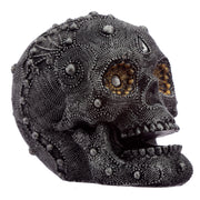 Silver Beaded Skull Head Ornament