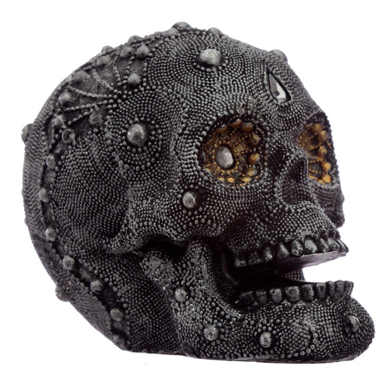 Silver Beaded Skull Head Ornament