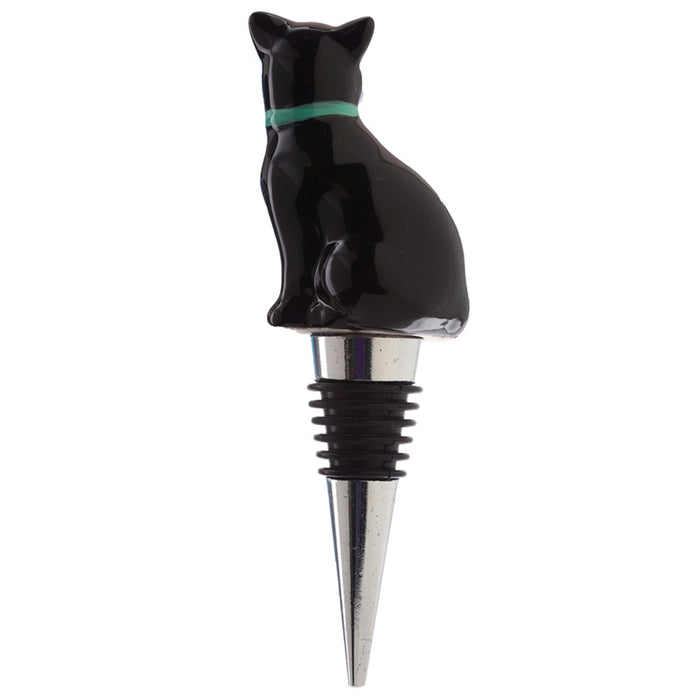 Ceramic Black Cat Bottle Stopper