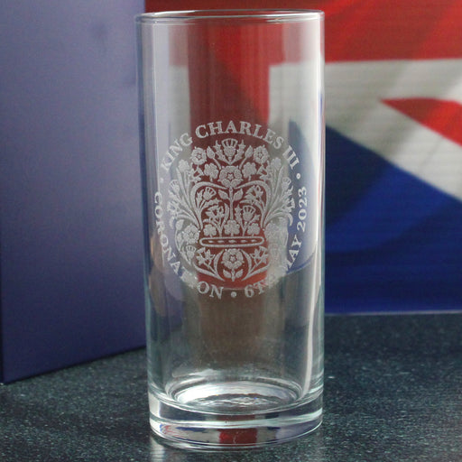 Engraved King Charles III Official Coronation Stemless Hiball Tumbler Glass