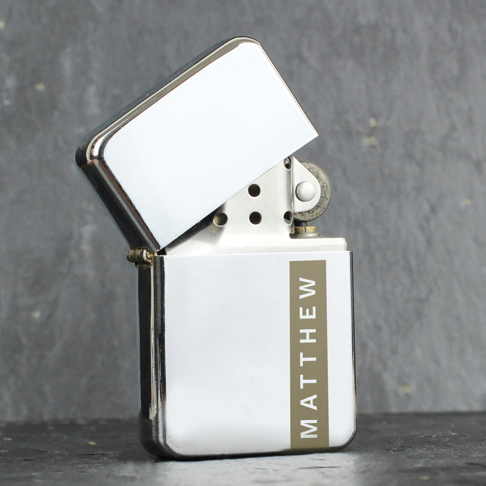 Personalised Name Silver Lighter