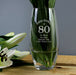 Engraved Happy 80th Birthday Glass Vase