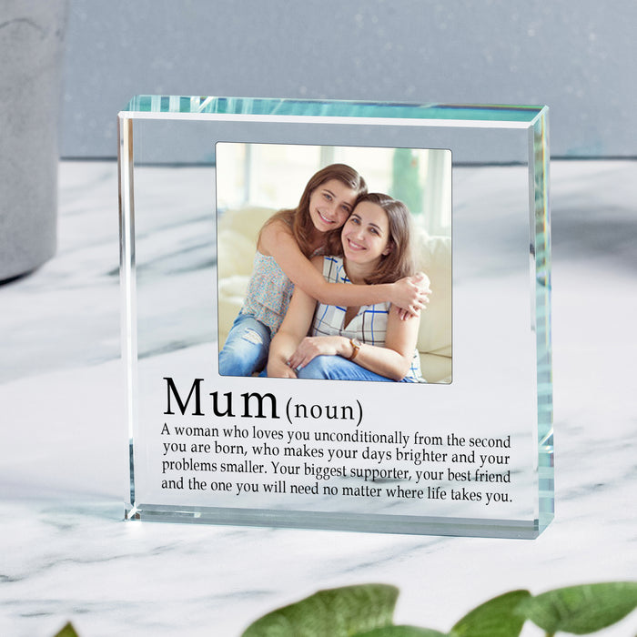 Definition of a Mum Photo Glass Token Keepsake Gift