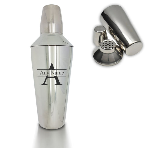 Personalised Engraved Cocktail Shaker with Initial and Name